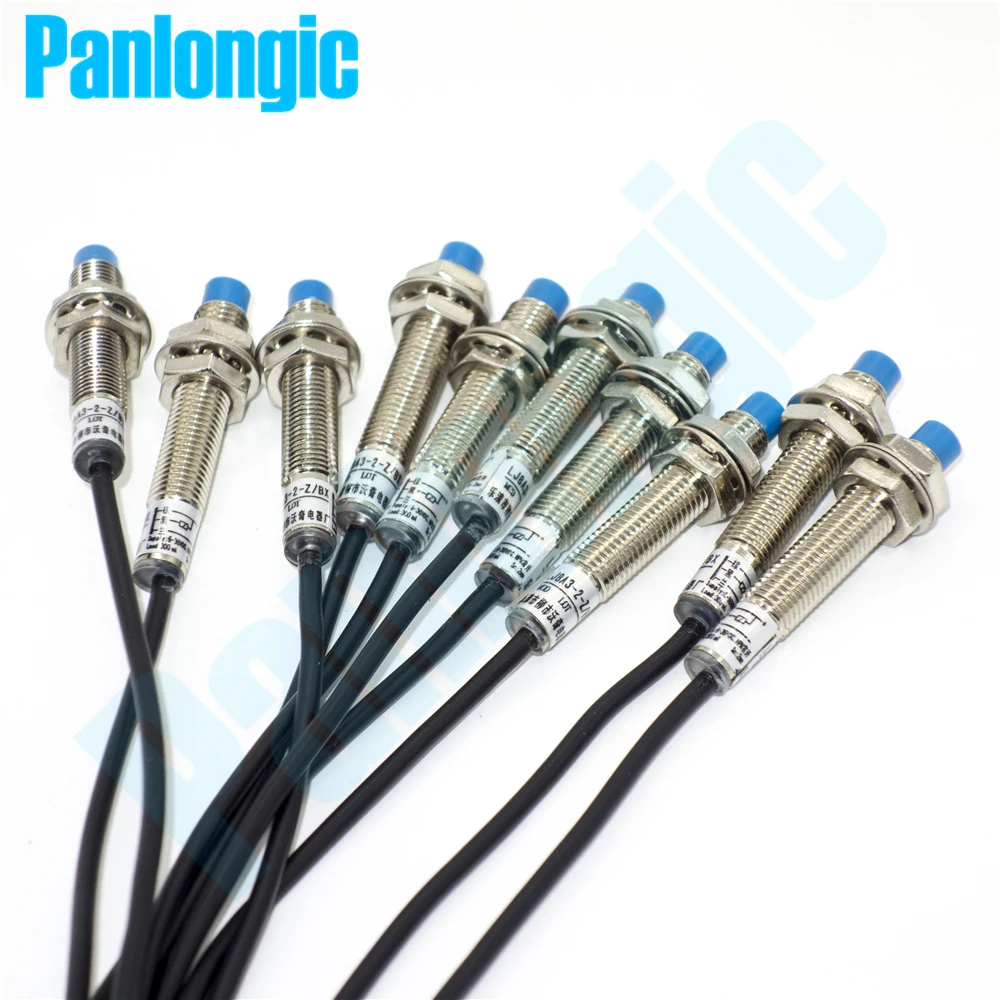 Imagem -02 - Interruptor do Sensor de Proximidade Indutiva Lj8a32-z bx ax ay Npn Pnp Não nc Normal Aberto Fechado dc 636v Detecção de mm 10 Pcs Panlongic-m8