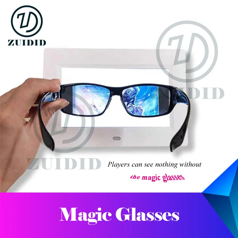 ZUIDID room escape prop Magic Glasses  to see the hidden clues  unlock with light effect adventurer  Real life room