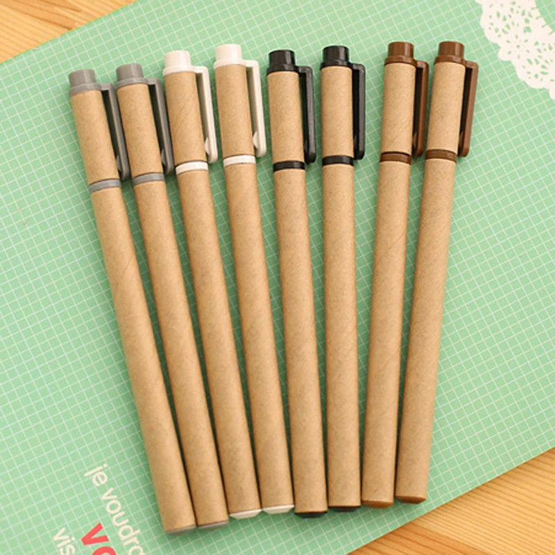 

20Pcs stationery set simple paper kraft paper gel korean pens creative pen for school student writing free shipping