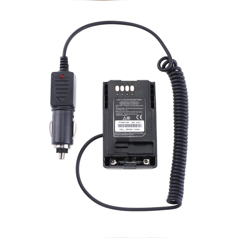 12/24V Car Charger Battery Eliminator Adapter For Walkie Talkie Motorola MTP750 MTP800 MTP810 MTP830 MTPReplace of KNB-14 KNB-15