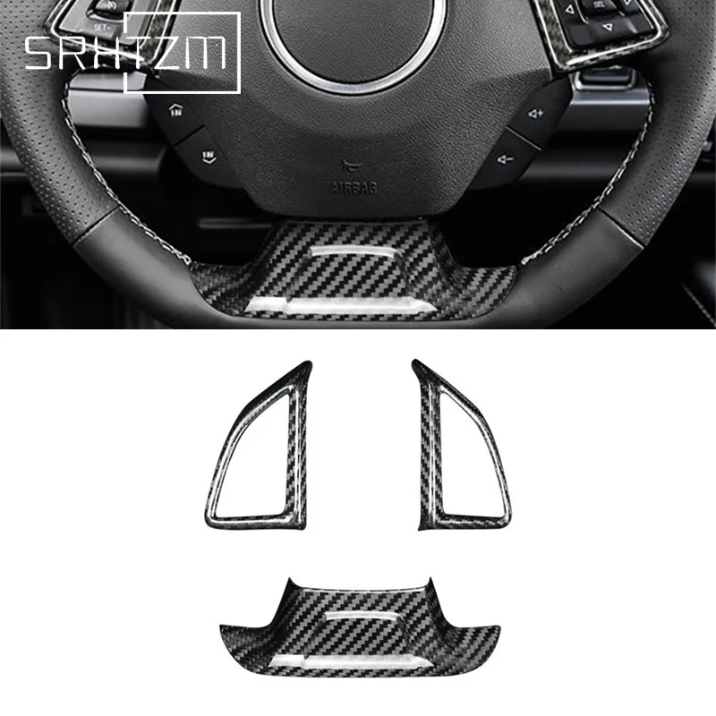 

Carbon Fiber Interior Mouldings For Chevrolet Camaro Car Steering Wheel Cover Decoration Stickers For Chevrolet Camaro 2016-2021