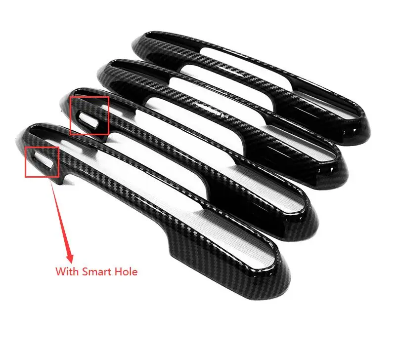 For Toyota RAV4 RAV 4 2019 2020 2021 Chrome Carbon Fiber Door Handle Cover Trim Decoration Car Styling Sticker Auto Accessories