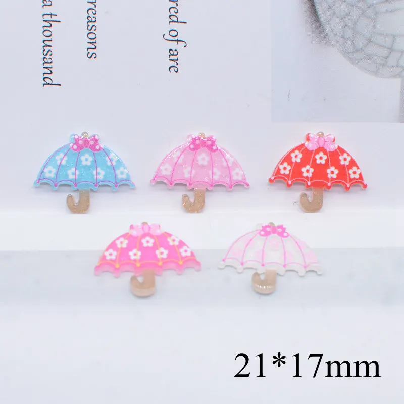 20Pcs Mini Floral Umbrella Flat Back Resin Accessories for Jewelry Making DIY Phone Shell Crafts Home Decoration Ornament