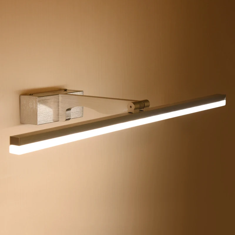 Imagem -03 - Luminária de Parede Led Minimalista 40cm 50cm Espelhada Frontal Banheiro Maquiagem Iluminação para Parede Moderna de Alumínio