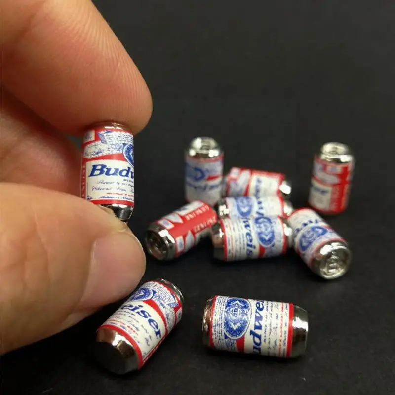 1:12 Scale Accessories Miniature Beer Bottle Can Model 10pcs/set Toy And Decor Beer Scene Food Mod Y9t3