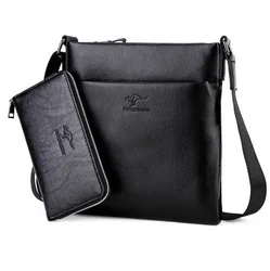 Bolso de mensajero de cuero para hombre, conjunto de bolsos de mano cruzados, bolsos de negocios