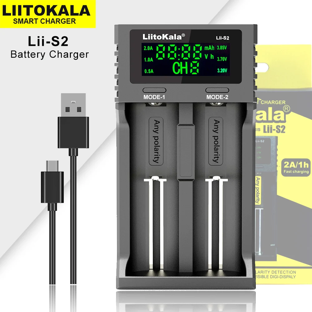 Liitokala Lii-S2 Lii-S4 Lii-C2 Lii-500 LCD 3,7 V 1,2 V 18650 18350 18500 14500 26650 AA NiMH akumulator litowy ładowarka