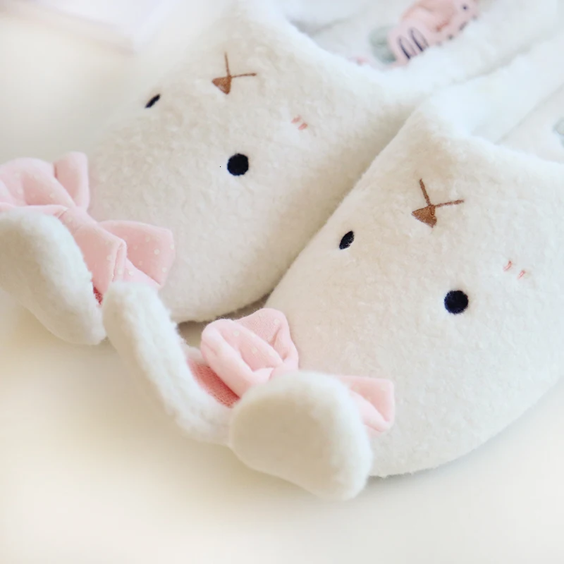 Cartoon Cotton Slipper Woman 2020 Winter Lovely Animal Long Ear Rabbit Slipper Home Fur Home Slipper Office Slipper Woman