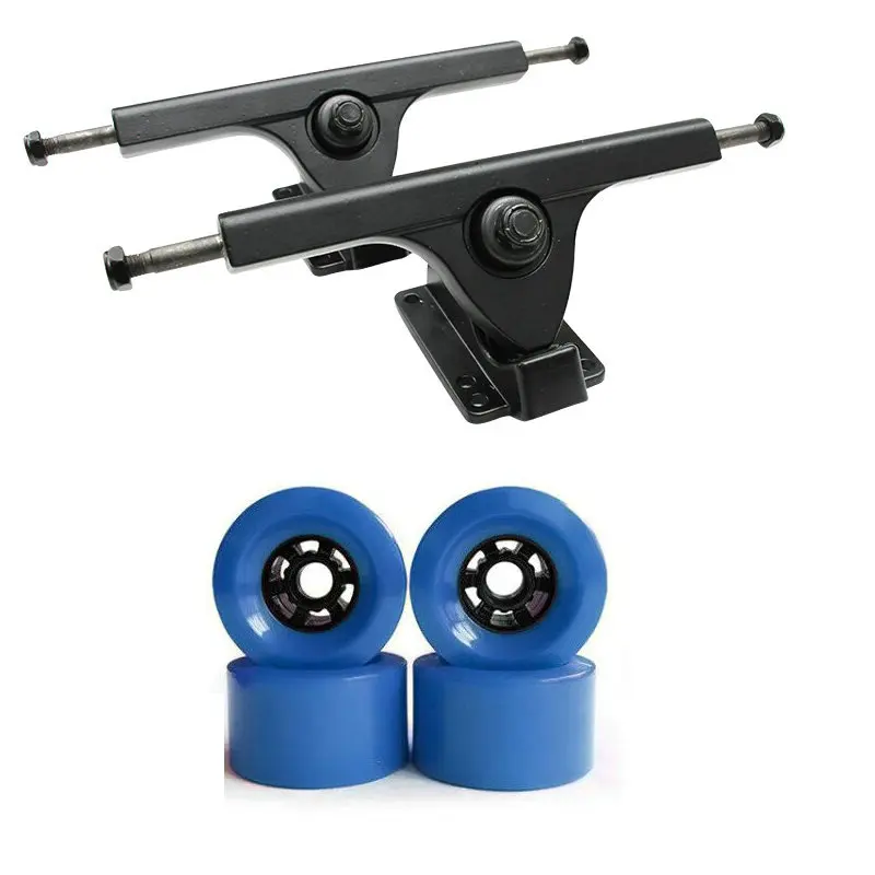 

Skateboard Parts 83mm Big Soft Wheels Truck Set 7.25" Longboard Skateboard Truck Wheels Aluminium Alloy Bridge