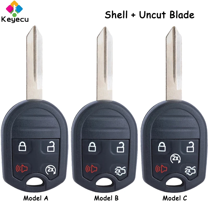 

KEYECU Remote Car Key Shell Case With 4 5 Buttons FO38R Uncut Blade for Ford Edge Escape Focus Explorer Fusion FCC# CWTWB1U793