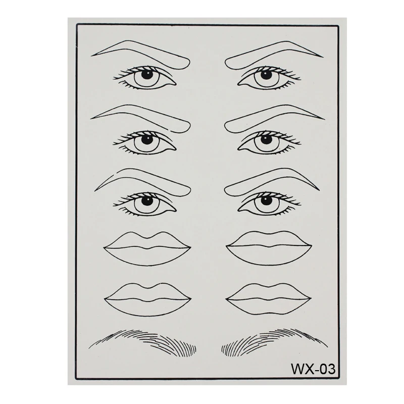 

1pc Professional Silicone Exercise Skin Tattoo Permanent Makeup Fake Practice Skin Eyeliner Eyebrow & Lips For Tattoo Beginner