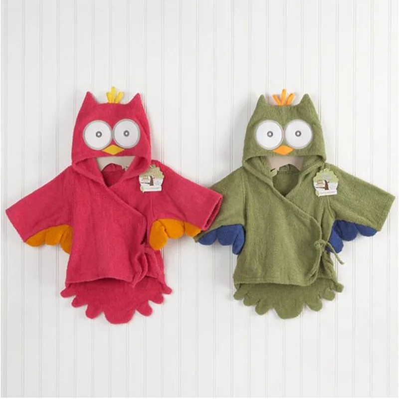 Cute Owl Animal Costume Fashion Baby Robe Hooded Terry Bath Wraps Towel Children's Bathrobe Wear Kids Clothes