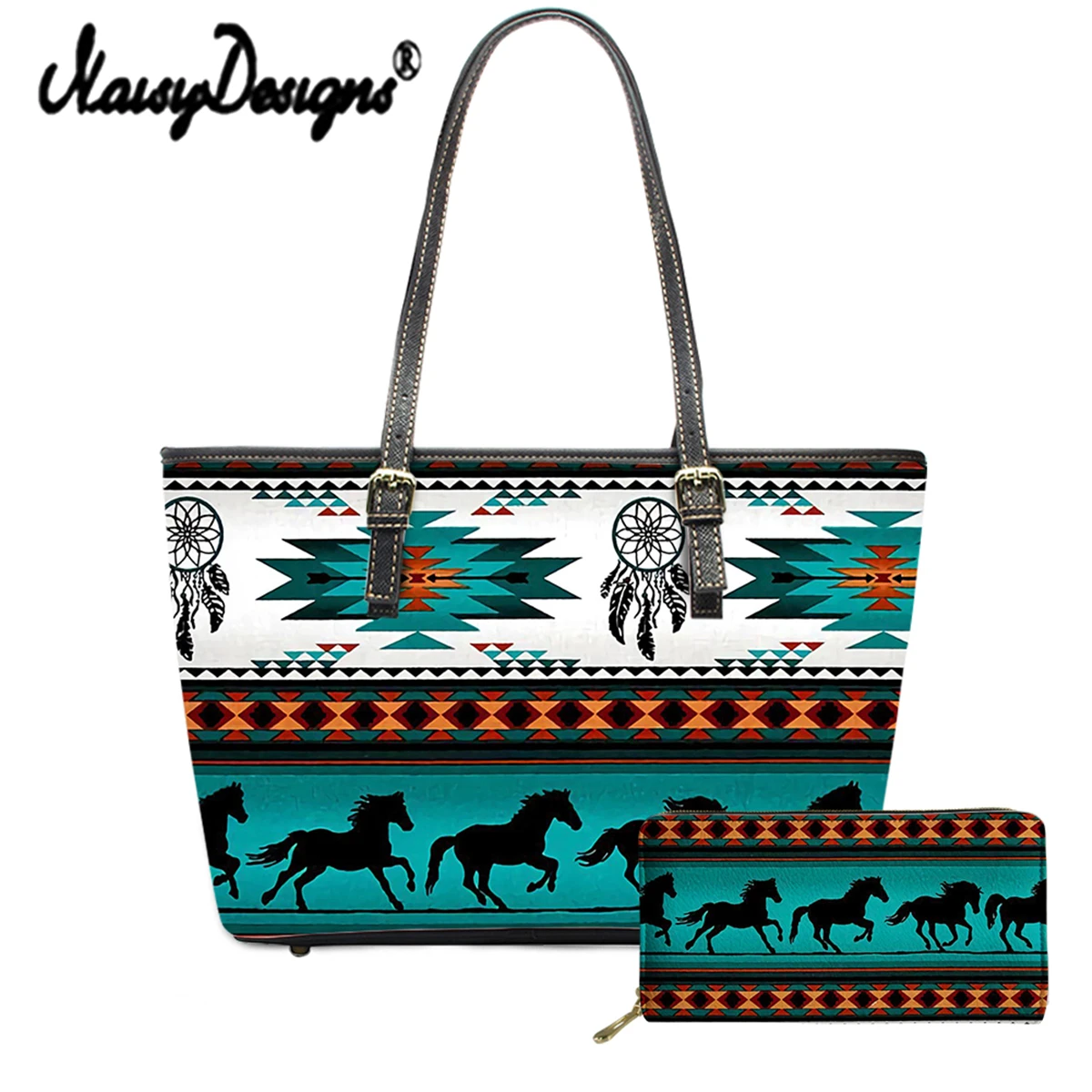 Vintage Ethnic Aztec Tribe Pattern Womens Luxury Pu Shoulder Bag Female Large Soft Handbag Party Clutch Wallet Sac