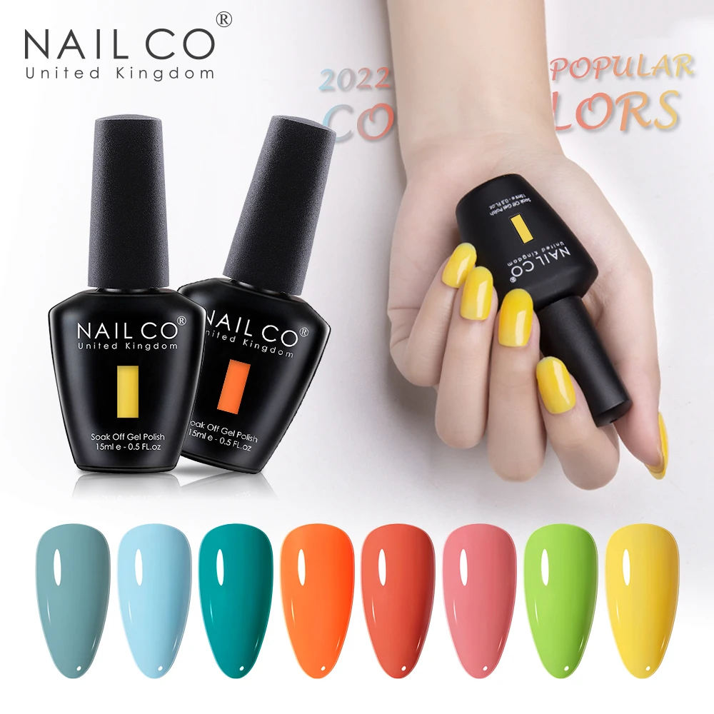 NAILCO 15ml Vernis UV Gel Nail Polish Nude Porular Spring Color Series Lakiery Top Base Coat LED Nail Gel Nails Art Manicure Set