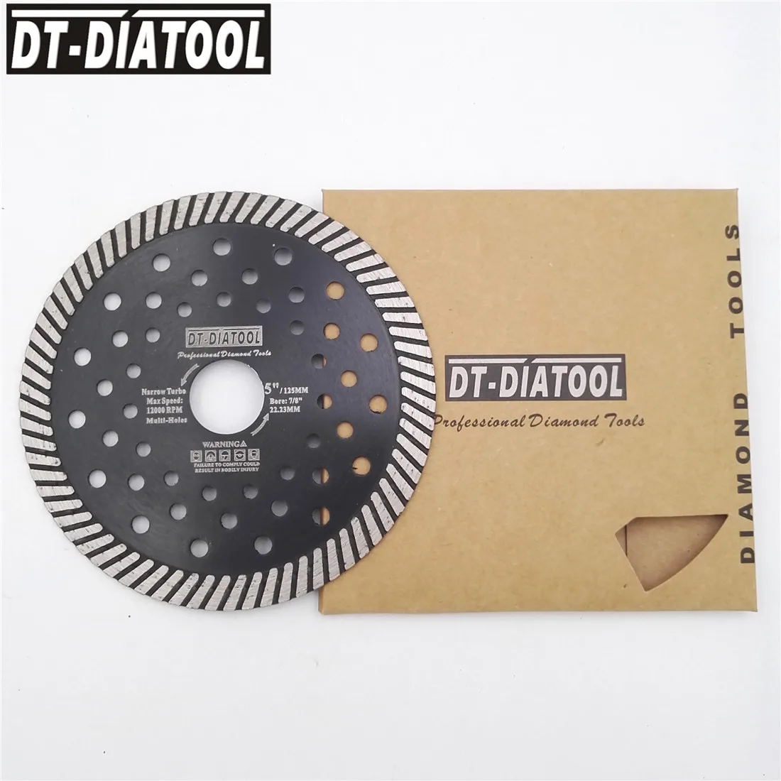 DT-DIATOOL 2Pcs Dia 115 + 125Mm Diamond Blade Smalle Turbo Multi Gat Zaagblad Doorslijpschijf Voor Graniet marmer