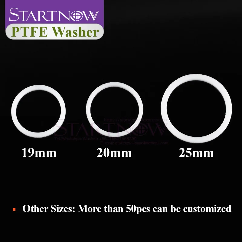 Startnow 6pcs/lot PTFE Washer Dia.18/19.05/20/25.4mm Gasket Anti-slip For Protect Co2 Laser Focus Lens Engraving Cutting Machine