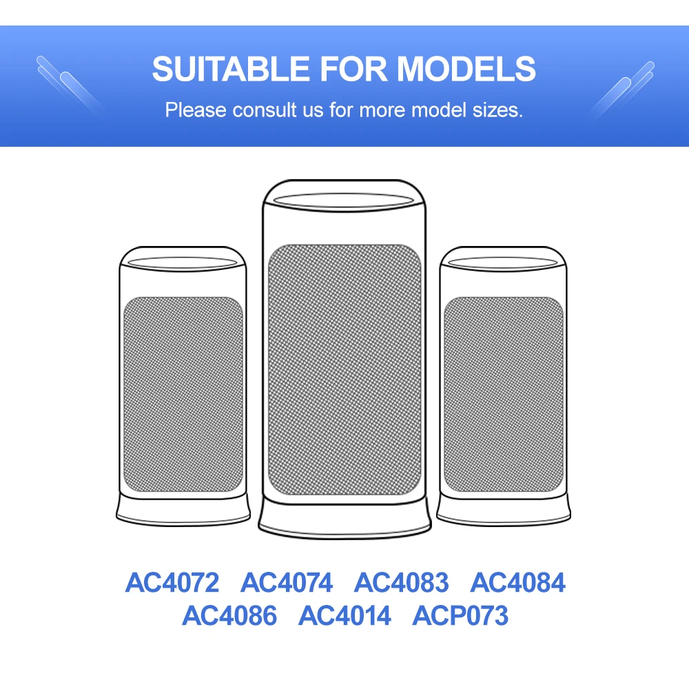 Air Purifier Filter AC4141 AC4143 AC4144 HEPA and Activated Carbon Set For Philips AC4072 AC4074 AC4083 AC4084  AC4086 AC4014