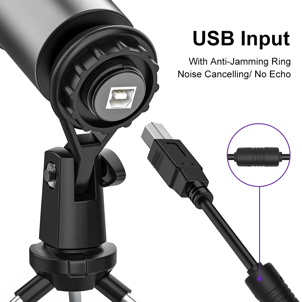 Nuevo micrófono condensador USB Bee, micrófono profesional con soporte antigolpes para ordenador, portátil, juegos, transmisión, estudio de grabación