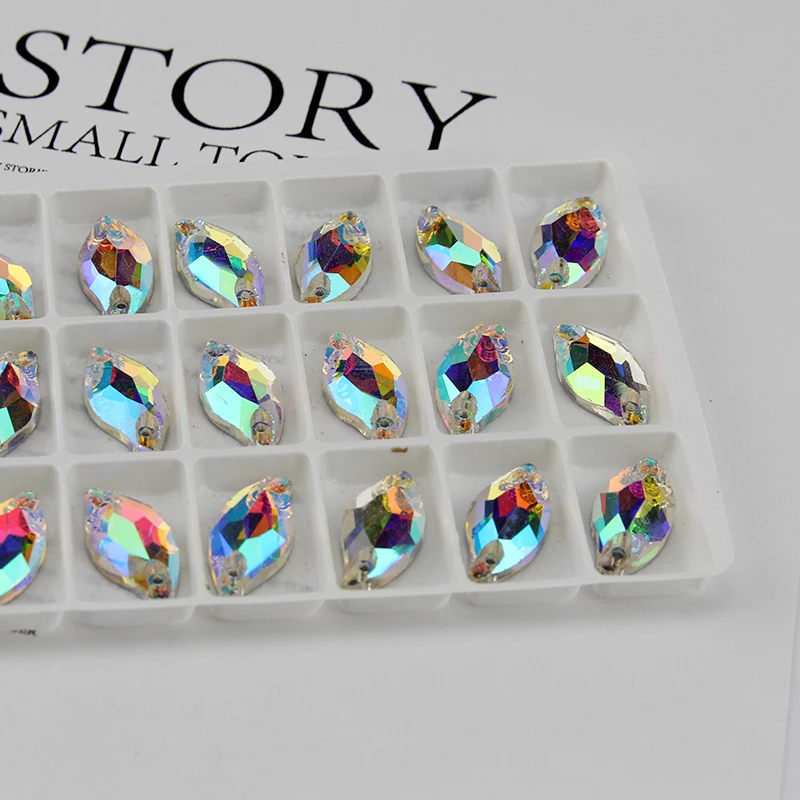 9*20 14*30 3254 diamond leaf sew on rhinestone S crystal flatback glass crystal Sewing Beads for Wedding,Dance dress decoration