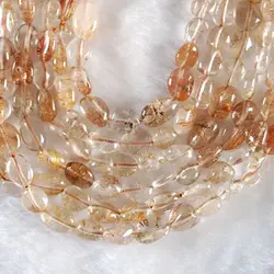 RutilatedQuartz Loose Beads For Jewelry Making DIY Necklaces Bracelet