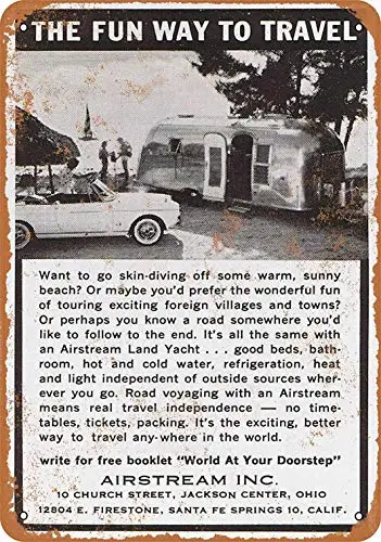 

8 x 12 Metal Sign - Airstream Trailers - Vintage Wall Decor Art