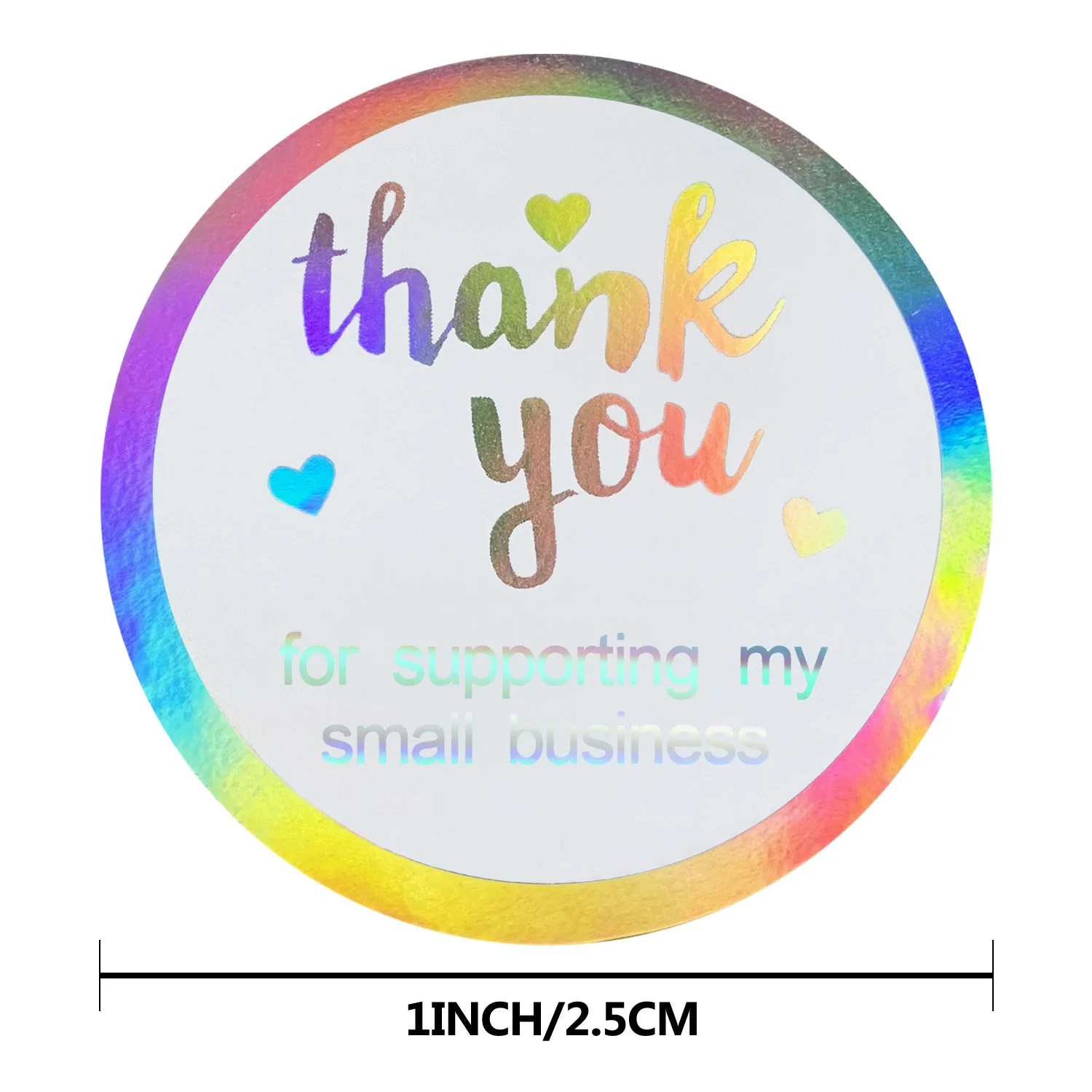 Multi-design Rainbow Laser Thank You Stickers 50-500pcs Round Holographic Business Labels Gift Packaging Seal Labels Stickers