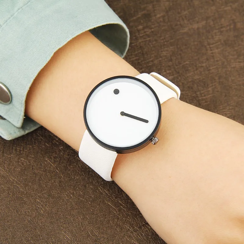 2020 Minimalistische Stijl Mode Creatieve Horloges Mannen Horloges Dot En Lijn Eenvoudige Stijlvolle Quartz Horloges Lederen Mannen Horloges