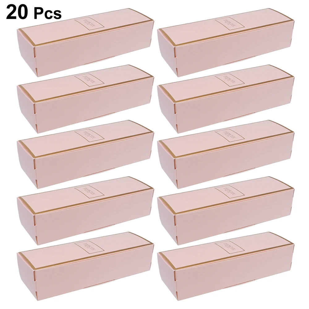 20pcs Rectangular Cardboard Biscuit Boxes Cookie Box Packaging Box Container Baking Cake Chocolate Packaging Box Party Supplies