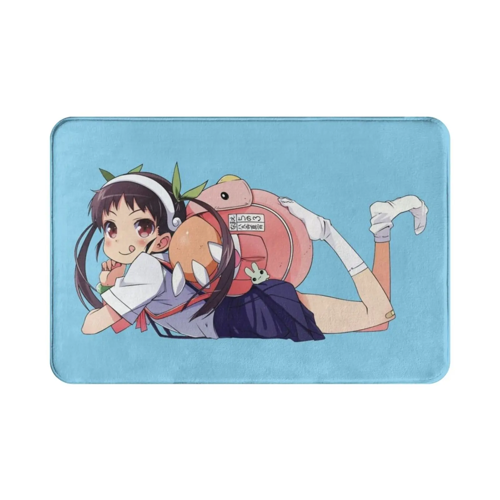 Hachikuji Mayoi Carpet Mat Rug Cushion Soft Hachikuji Mayoi Anime Manga Girls Loli Twintails Backpack Cute Kawaii