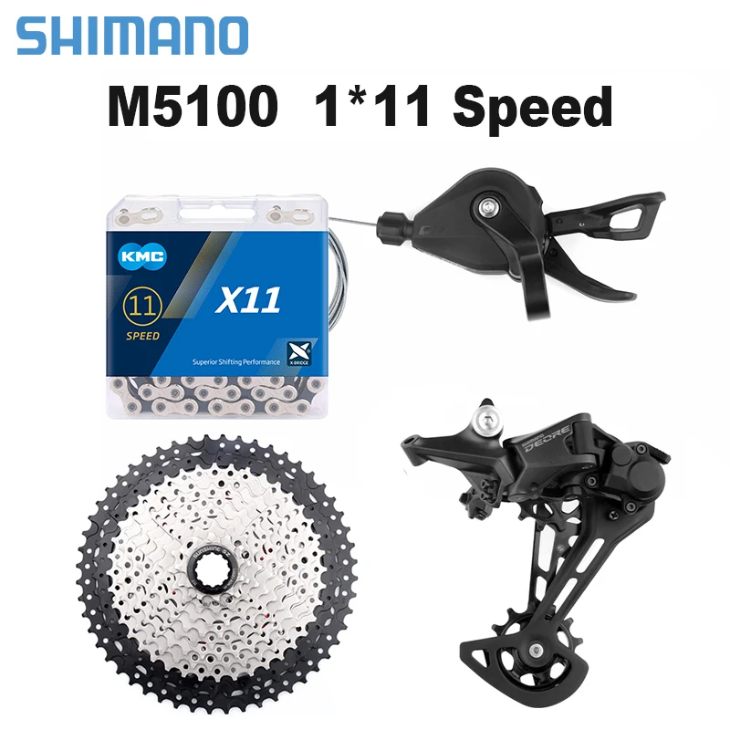 

SHIMANO DEORE SL-M5100 M5100SGS 11S MTB Bike Derailleur 11V KMC X11 Chain SUNSHINE Flywheel 42T/46/50/52T Shift Kit Original