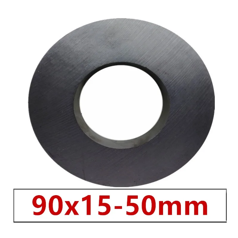 

1pcs/lot Ring Ferrite Magnet 90x15 mm Hole 50mm Permanent magnet 90mm x 15mm Black Round Speaker ceramic magnet 90*15 90-50x15mm