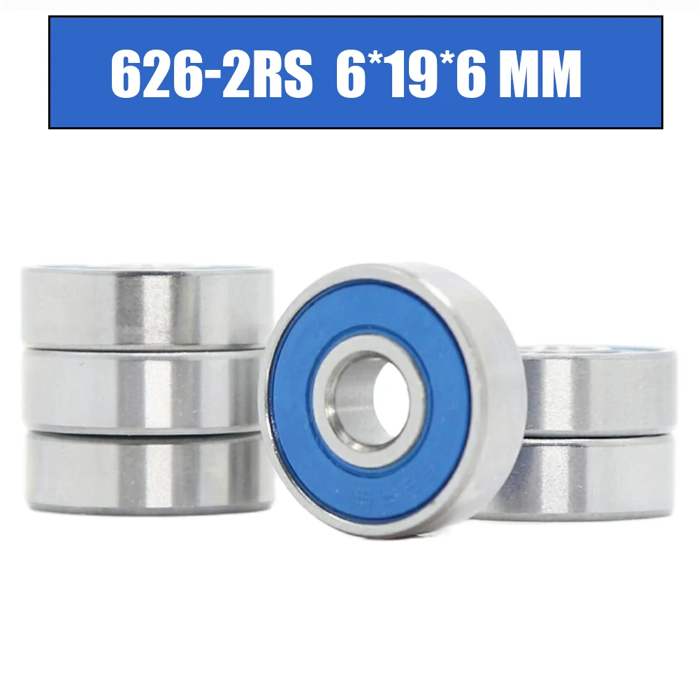 

FUSHI 626 2RS Bearings Blue Sealed 6x19x6 mm , ABEC-3 626rs Ball Bearing Parts For Hobby RC Car Truck ,Pick of 6 Pcs