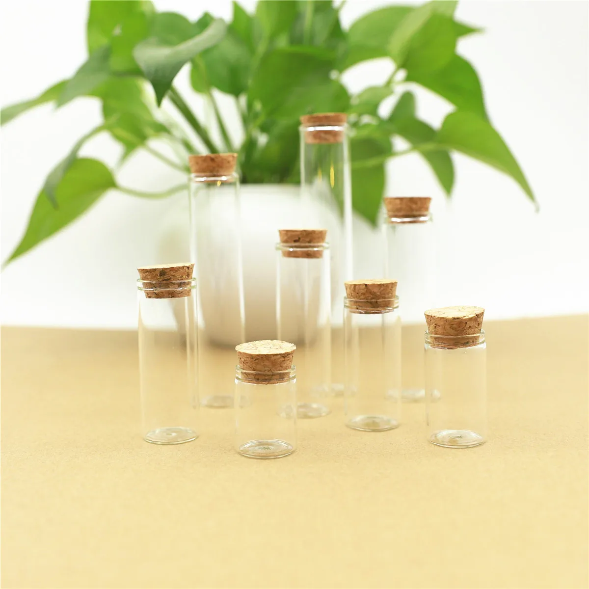 24 Pcs/lot Diameter 22mm Little Dragees glass Bottle Glass Jars Corks Test Tube Stopper Spice Container Wedding DIY Tiny Jars