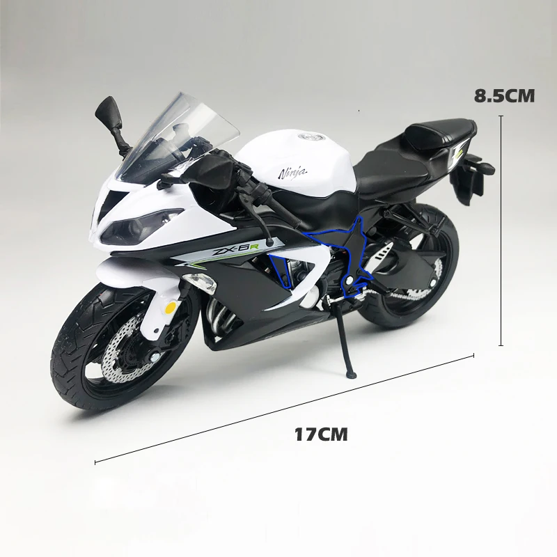 1:12 Kawasaki ZX-6R Racing Motorcycles Simulation Alloy Motorcycle Model Shock Absorbers Collection Toy Car Kid Gift