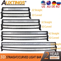 Auxtings 22 32 42 52'' in Curved/Straight Led Light Bar COMBO Led Work light bar Driving Offroad Car Truck 4x4 SUV ATV 12V 24V