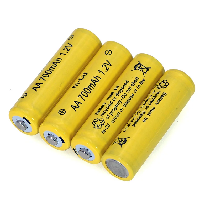 4PCS 1.2v NI-CD AA Batteries 700mAh Rechargeable nicd Battery 1.2V Ni-Cd aa For Electric remote Control car Toy RC ues