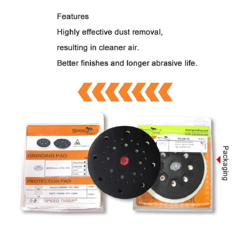 6 Inch 150mm Multi-Hole Dust Free Soft/Hard Sanding Pad Sander Backing Plate Hook Loop For Festool Sander Polishing Grinding