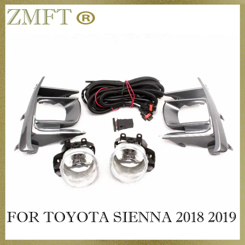 

1Set Car Fog Light Lamp Assembly Body Kit For Toyota Sienna 2018 2019 12V Halogen Bulb With Switch Wiring Harness