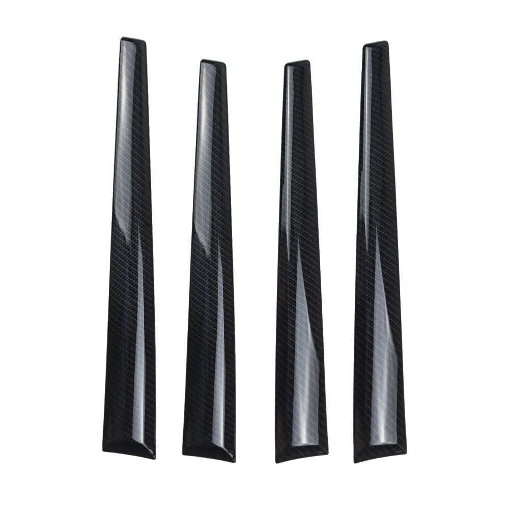 4pcs Carbon Fiber Color Bamboo Grain Inner Door Line Decorative Trim Cover for Toyota Hilux Revo Conquest 2015-2021