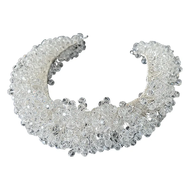 dense crystal hair band bridal hoop tiara women headbands crown Bride accessories Wedding hair jewelry