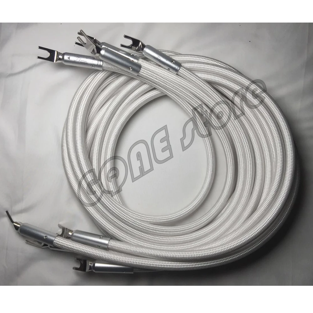 Hifi Y to Y Spade plug  Audiophile Demark Argento Flow Silver Audio AMP CD DVD player  Speaker Interconnector Cable wire