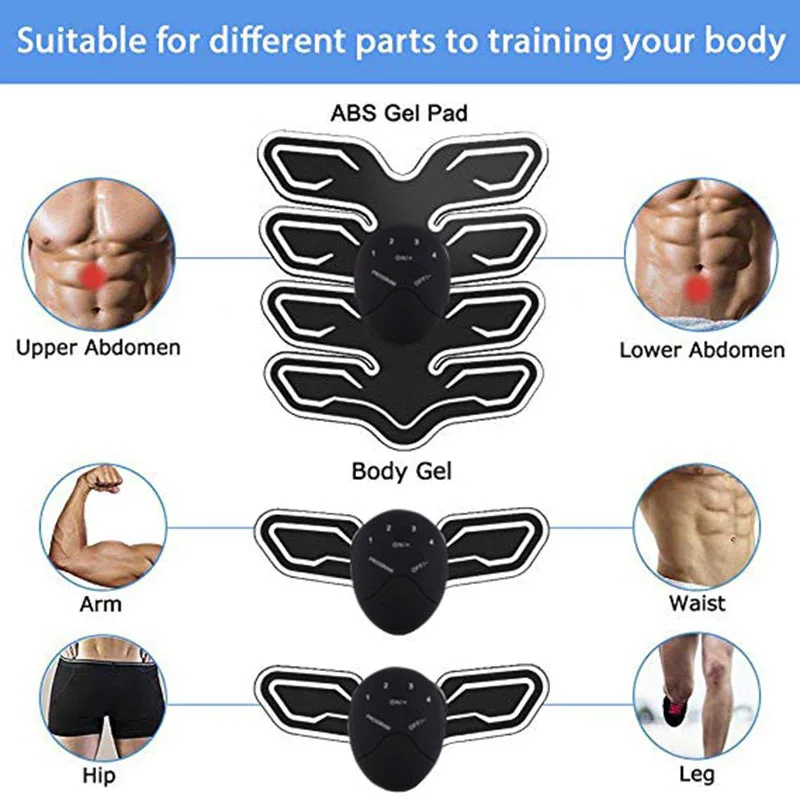 Muscle Electro Stimulator EMS ABS Electrostimulator Abdominal Electric Massager Fitness Gym Building Body Training Factory price