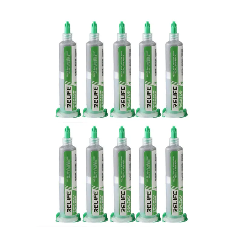 10Pcs RL-403 Solder Paste Flux Circuit Board Repair Syringe 10CC Sn63/Pb37 20-38um no-clean Leaded Soldering Paste