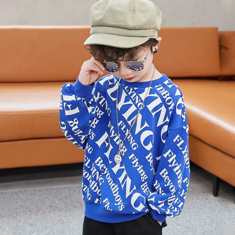 

Children's Wear Boys' Plush Sweatershirts Thickened Autumn and Winter Kids Sweate Middle and Large Children's Coat Boys Pullover