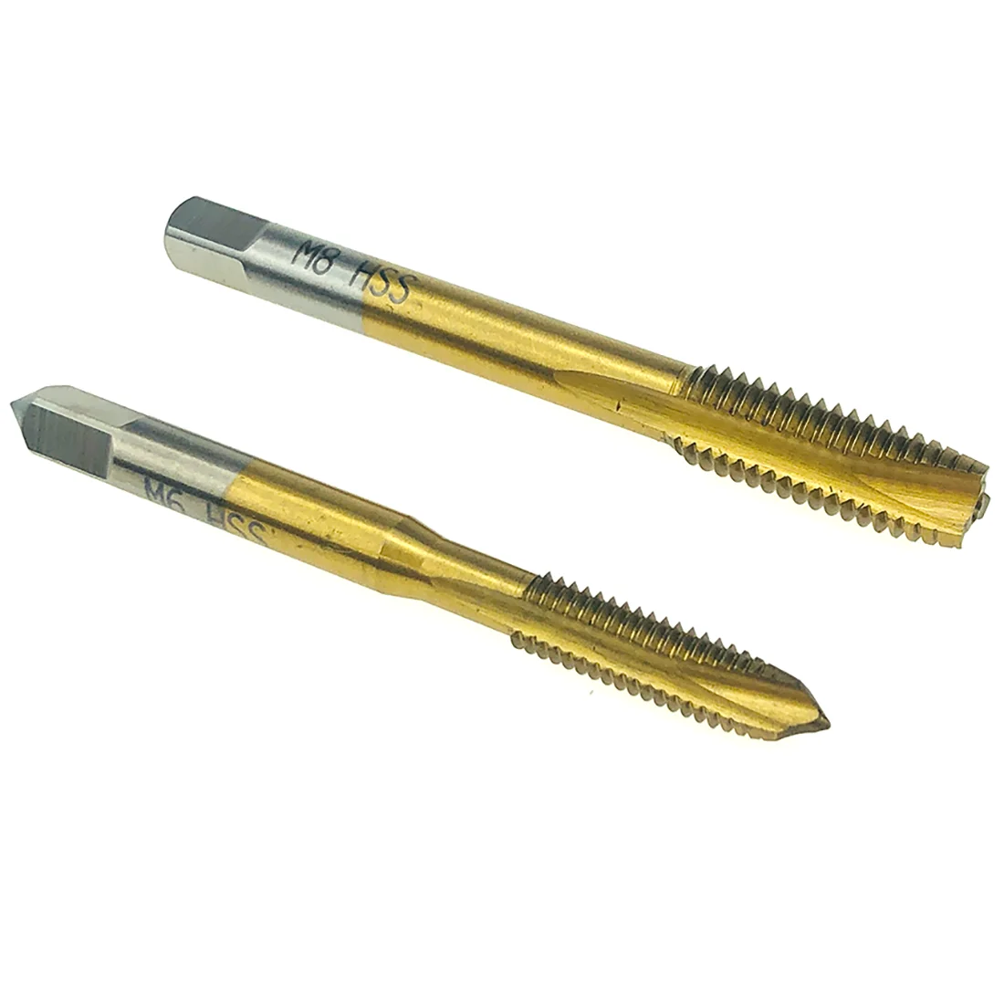 5Pcs Titanium Coating HSS Hand Tool M3 M4 M5 M6 M8Straight Fluted Screw Thread Hand Tap Drill Milling Cutter For Engrave