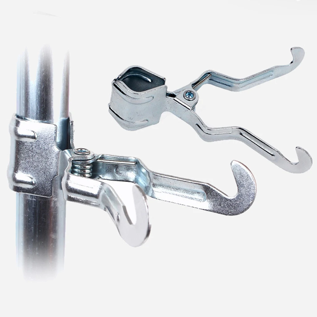 Multi-Functional Clamp On Lantern Hanger Clip Holder Light Lamp Hanging Hook for Tent Poles Outdoor Camping Hook, Silver