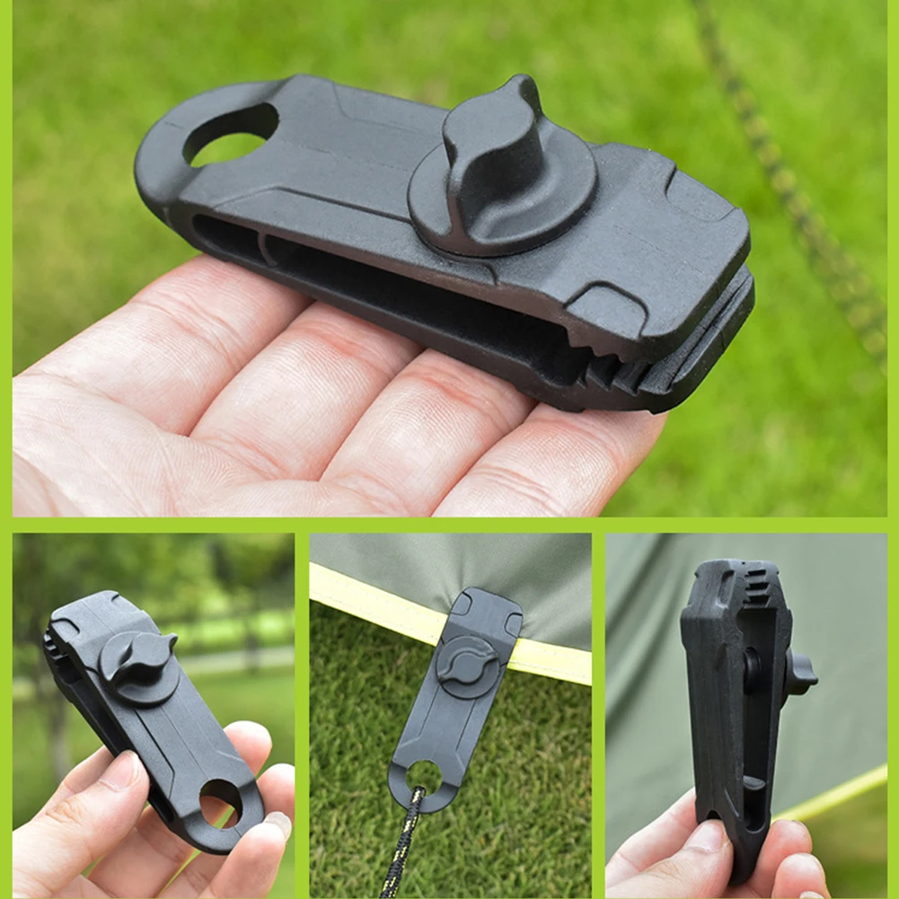 10pcs Outdoor Camping Tent Windproof Reusable Fixing Shark Clips Clamps Canopy Awning Tarp Cord Buckle Tensioner Tent Accessorie