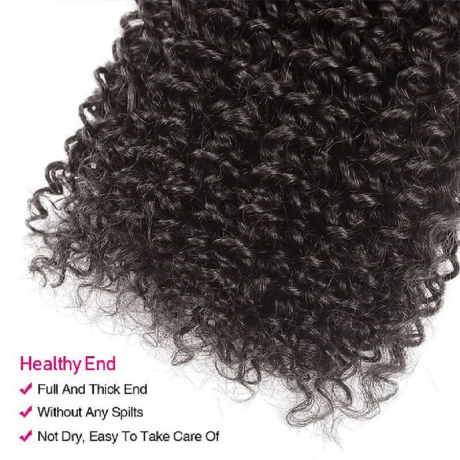 26 28 30 Inch Kinky Curly Hair Bundles Brazilian Curly Human Hair Weaves 100% Natural Color Human Hair Bundles Remy Hair 1/3 Pcs