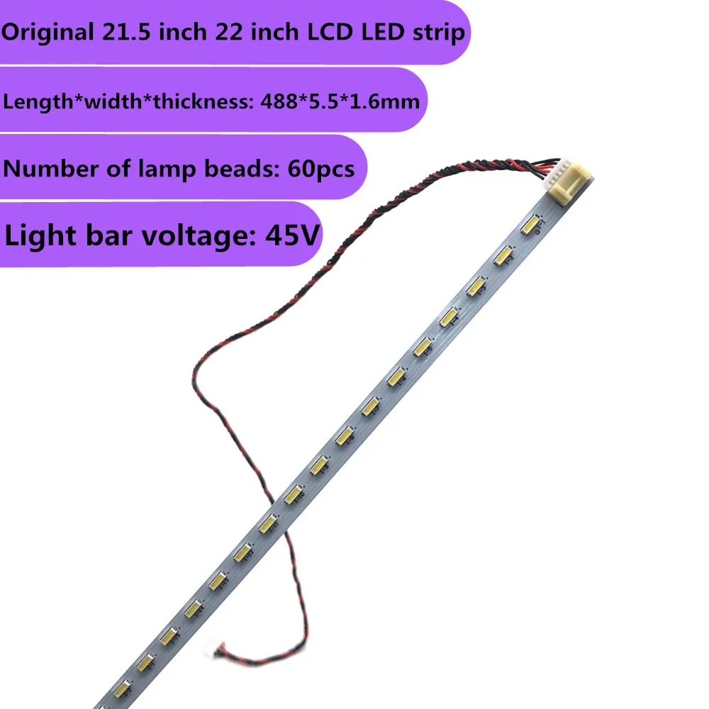 Tira de luces LED de retroiluminación, kit de actualización de lámparas de retroiluminación de 21,5 pulgadas, Universal, para Monitor LCD, 1 tira LED