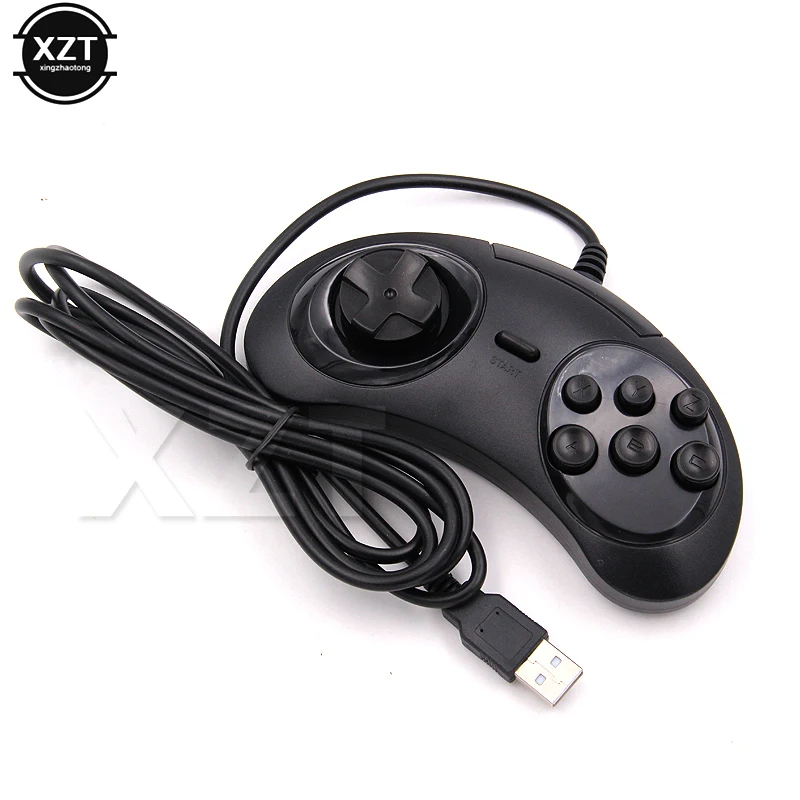 USB проводной геймпад, игровой контроллер для SEGA Genesis/MD2 Y1301, 6 кнопок, классический USB джойстик для MAC Mega Drive, геймпад для ПК, Новинка